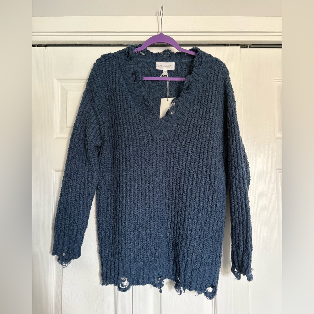 Dear John | Blue V-Neck Sweater